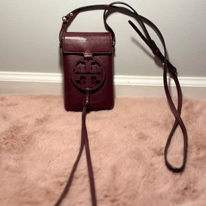 Tory Burch Burgundy Cross Body Bag